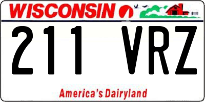 WI license plate 211VRZ