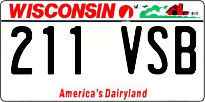 WI license plate 211VSB