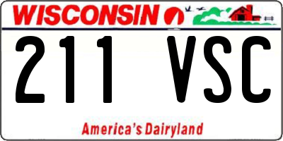 WI license plate 211VSC