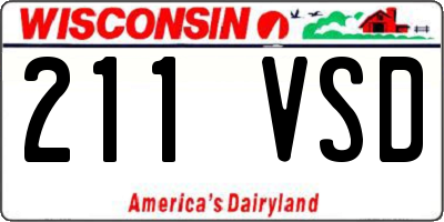 WI license plate 211VSD