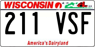 WI license plate 211VSF