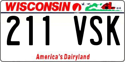 WI license plate 211VSK