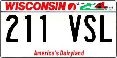 WI license plate 211VSL