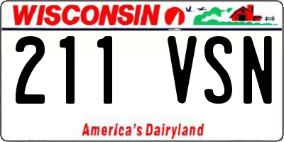 WI license plate 211VSN