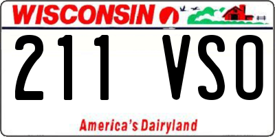 WI license plate 211VSO