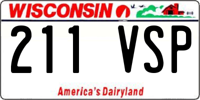 WI license plate 211VSP