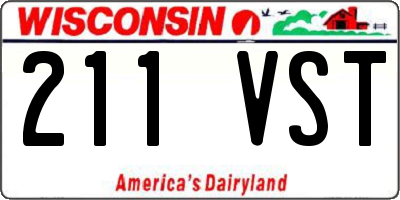 WI license plate 211VST