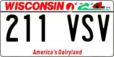 WI license plate 211VSV