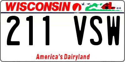 WI license plate 211VSW