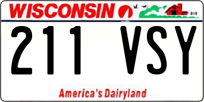 WI license plate 211VSY