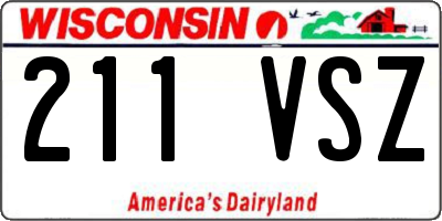 WI license plate 211VSZ