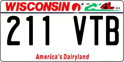 WI license plate 211VTB