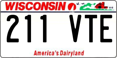 WI license plate 211VTE