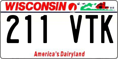 WI license plate 211VTK