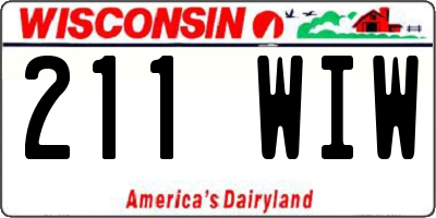 WI license plate 211WIW