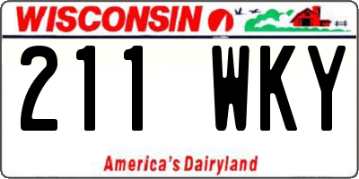WI license plate 211WKY