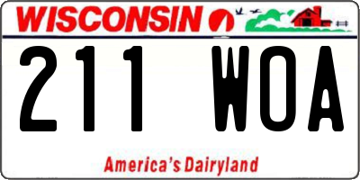 WI license plate 211WOA
