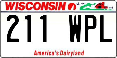WI license plate 211WPL
