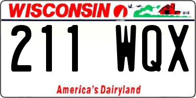 WI license plate 211WQX