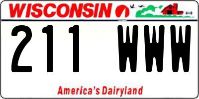 WI license plate 211WWW