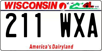 WI license plate 211WXA