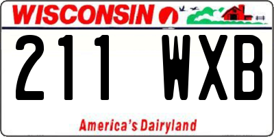 WI license plate 211WXB