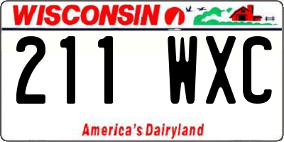 WI license plate 211WXC