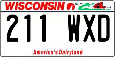 WI license plate 211WXD