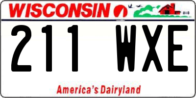 WI license plate 211WXE