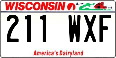 WI license plate 211WXF