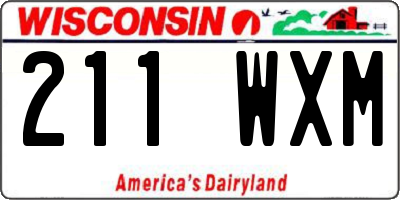 WI license plate 211WXM