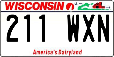 WI license plate 211WXN