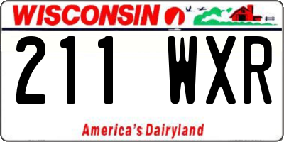 WI license plate 211WXR