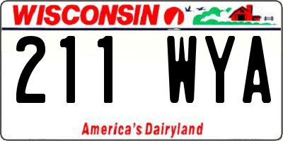 WI license plate 211WYA