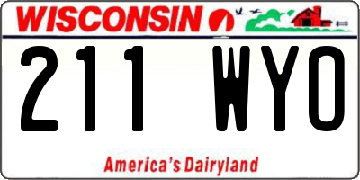 WI license plate 211WYO