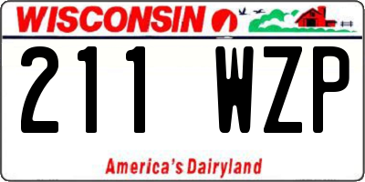 WI license plate 211WZP