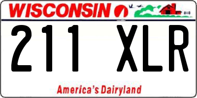 WI license plate 211XLR