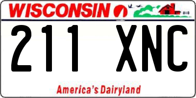 WI license plate 211XNC