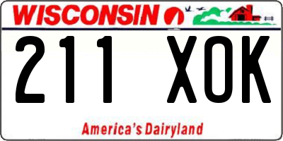 WI license plate 211XOK