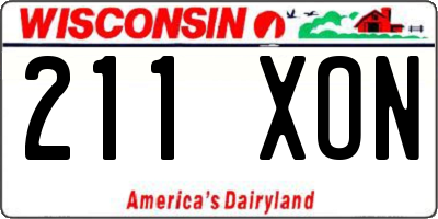 WI license plate 211XON
