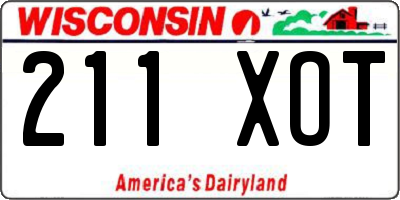 WI license plate 211XOT