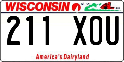 WI license plate 211XOU