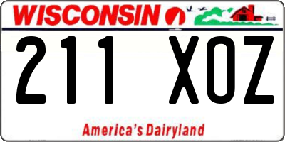 WI license plate 211XOZ