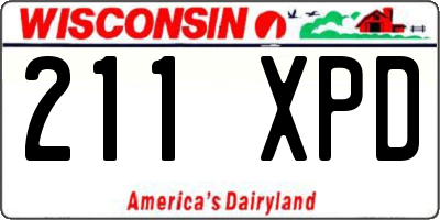 WI license plate 211XPD
