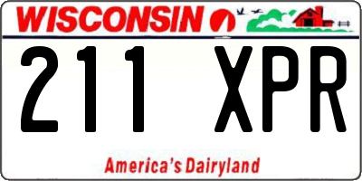 WI license plate 211XPR
