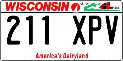 WI license plate 211XPV