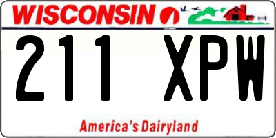 WI license plate 211XPW