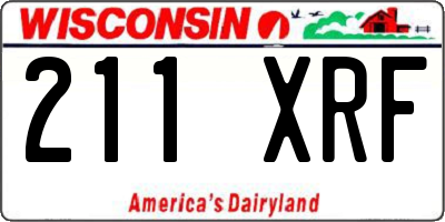 WI license plate 211XRF