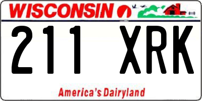 WI license plate 211XRK