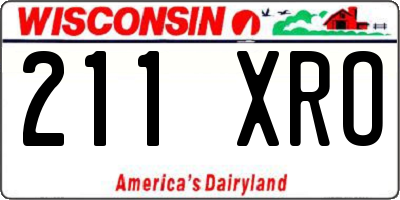 WI license plate 211XRO